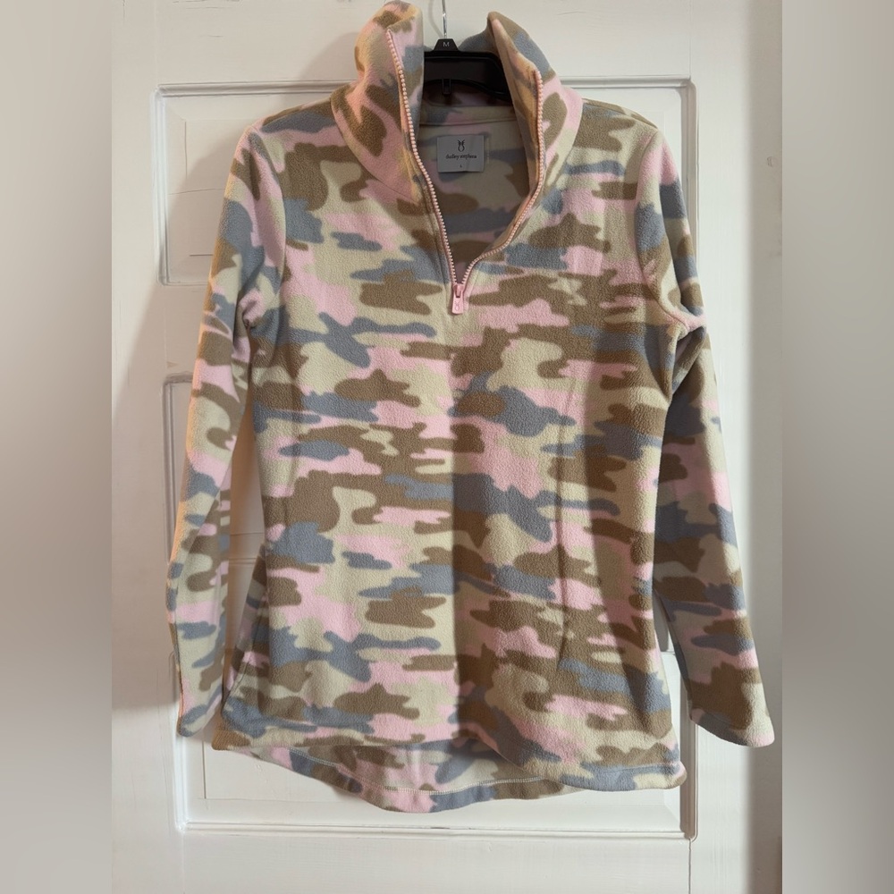 Dudley Stephens Pink, Tan & Gray Camo Half-Zip Fleece Pullover